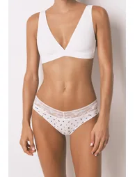 Classic ivory printed cotton panty