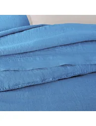 شرشف سرير كتان مغسول بحواف مطاطية لمراتب سميكة - 2