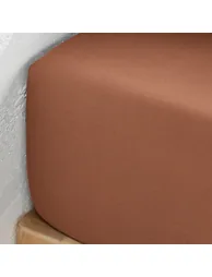 شرشف سرير قطن سادة بحواف مطاطية - 5