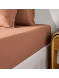 شرشف سرير قطن سادة بحواف مطاطية - 4