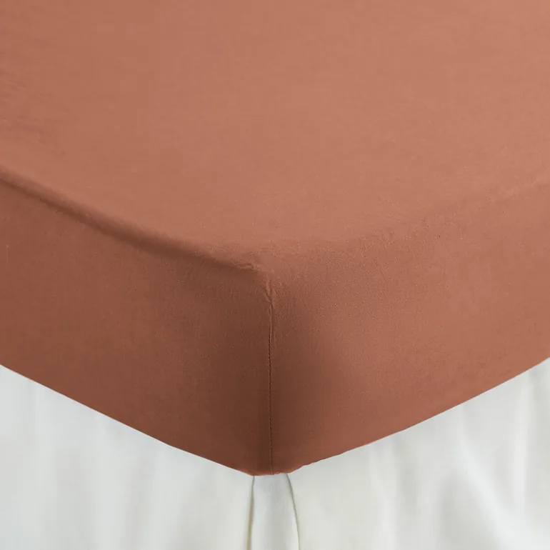 شرشف سرير قطن سادة بحواف مطاطية - 8