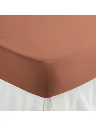 شرشف سرير قطن سادة بحواف مطاطية - 8