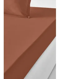 شرشف سرير قطن سادة بحواف مطاطية