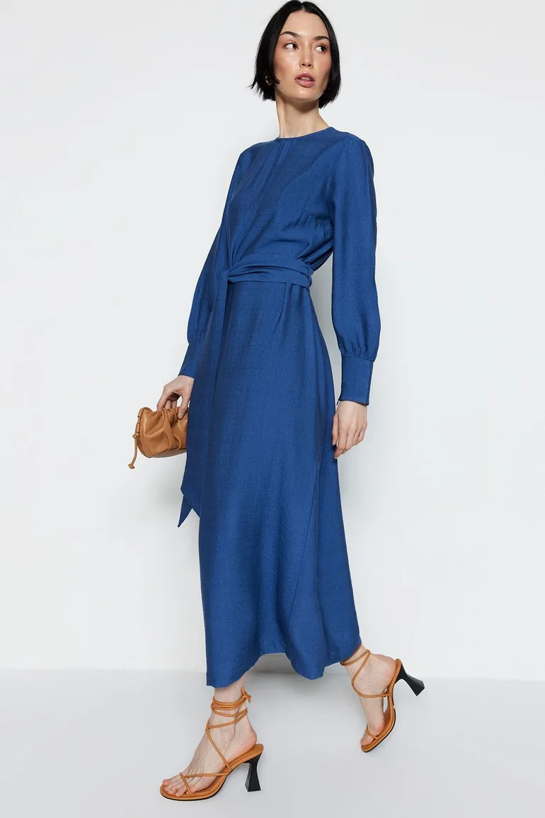 chinese dress ladies Twinset Coral Short Sleeves Cotton Maxi Shift Dress main image 0