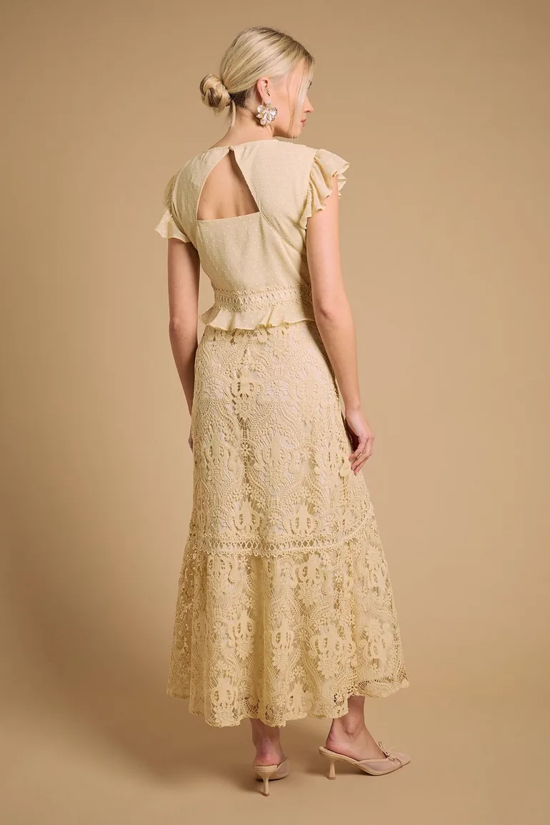 Dobby Lace Detail Midaxi Dress - 2