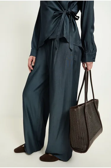Denim Look Wide Leg Trouser Co Ord