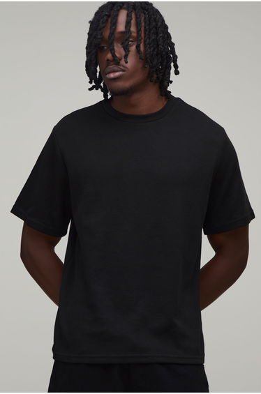 Tall Essential Regular Waffle T-Shirt - black
