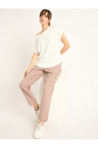 Mid Rise Regular Fit Drawstring Cargo Pants