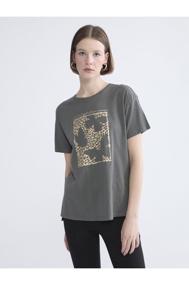 Crew Neck Printed Women's T-Shirt