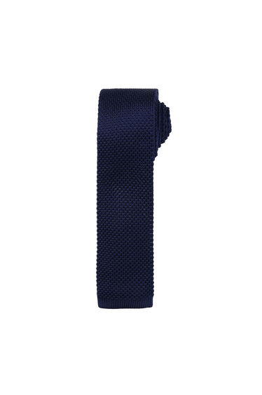 Premier Mens Slim Textured Knit Effect Tie - Navy