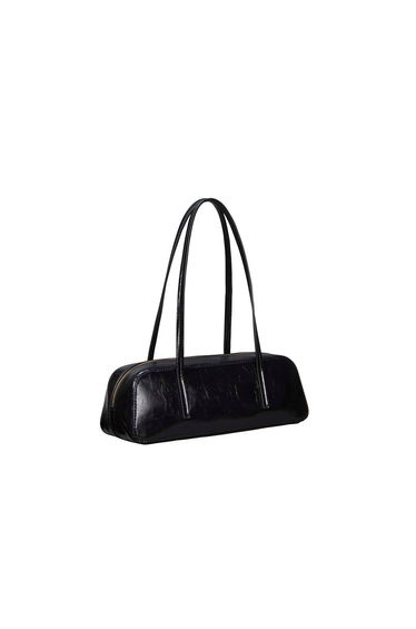Foil Logo Glossy Bauletto Bag Black