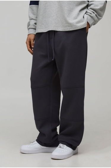 Baggy Fit Contrast Stitch Carpenter Jogger - charcoal
