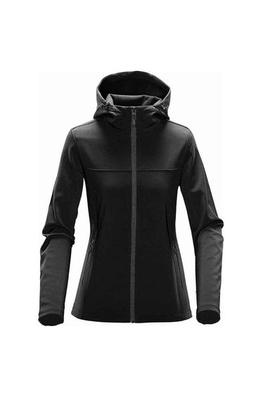 Stormtech Womens/Ladies Orbiter Hooded Soft Shell Jacket - Black/Dolphin