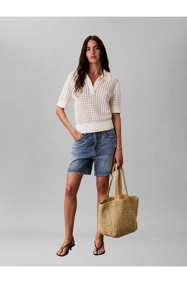 Bold Raffia Medium Tote Natural Raffia