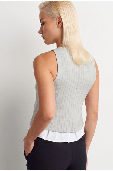 DILVIN Striped Crop Waistcoat product thumbnail 3