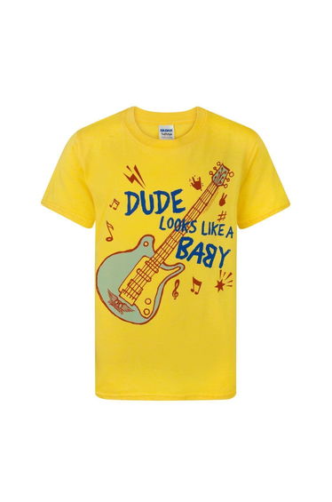 Aerosmith Childrens/Kids Dude Looks Like A Baby T-Shirt - Yellow