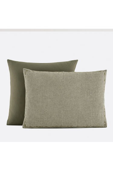 Thesari Linen and Cotton Muslin Two-Sided Pillowcase