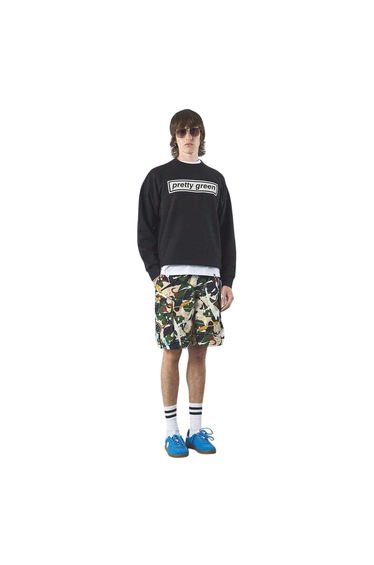 Pretty Green Mens Box Logo Cotton Sweatshirt - Black