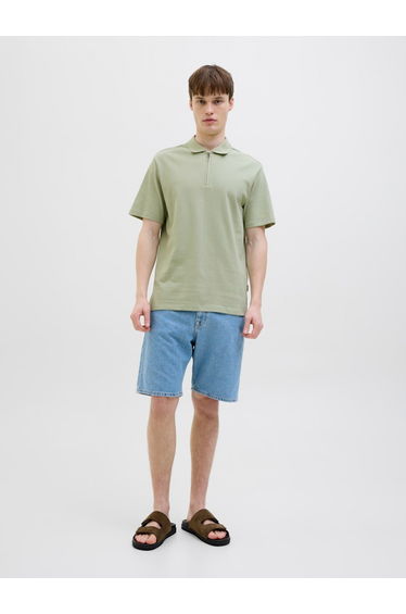 Regular Fit Half Zipped Polo T-Shirt