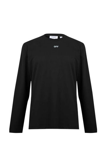 Off White Mens Cotton Crew Neck Regular - Black/Aqua