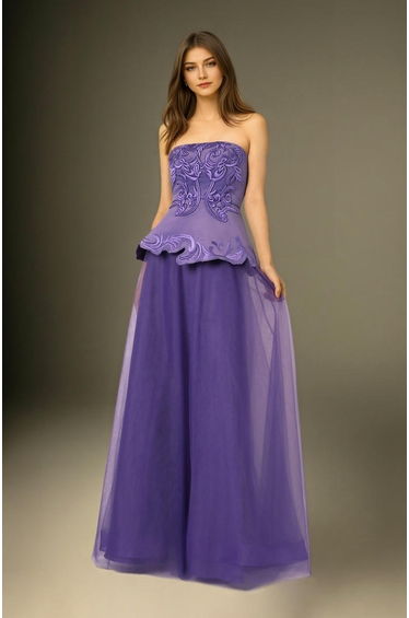 Violet Elegance Purple Strapless Dress