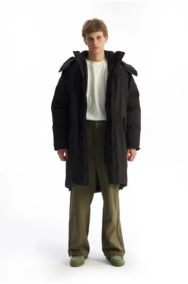 GIESTO Hooded Long Puffer Jacket with Pockets