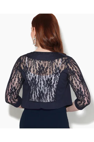 Lace Back & Sleeve Tailored Shrug