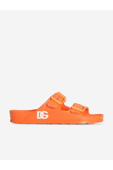 Dolce & Gabbana Kids EVA Logo Sandals in Orange