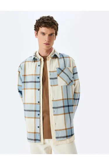 Long Sleeve Pocket Detailed Regular Fit Plaid Patterned Lumberjack Shirt