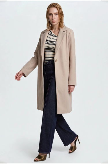 BDART Shawl Collar Herringbone Wool Blend Coat