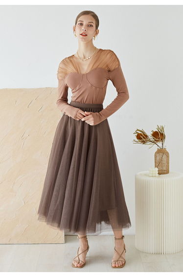 My Secret Garden Tulle Skirt in Brown