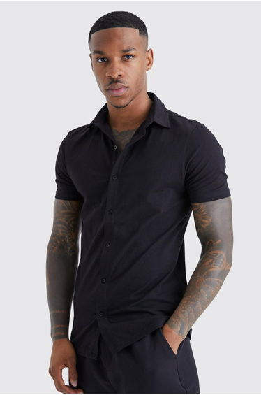 Short Sleeve Muscle Fit Jersey Shirt