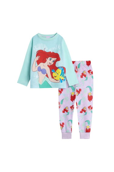 The Little Mermaid Girls Ariel & Flounder Long Pyjama Set - Blue