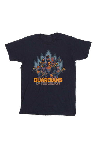 Guardians Of The Galaxy Volume 3 Boys Shield Cotton T-Shirt - Navy Blue