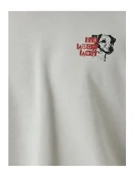 سويتشيرت قطن بتصميم واسع بياقة دائرية بأكمام طويلة بطبعة  - 5