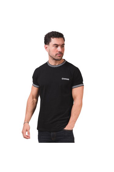 Lambretta Mens Two Tone Ringer T-Shirt - Black