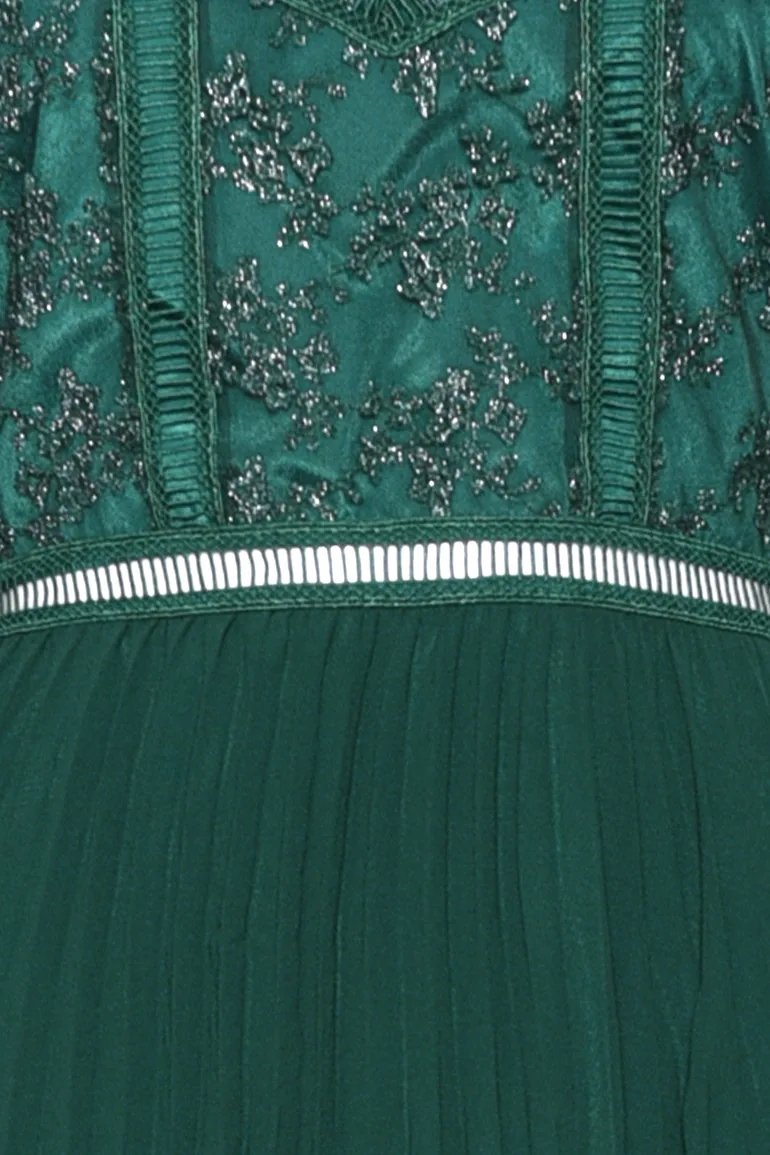 green metallic skater dress Metallic Skater Dress Amit Aggarwal