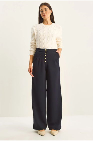 LUCCI High Waist Wide Leg Palazzo Pants