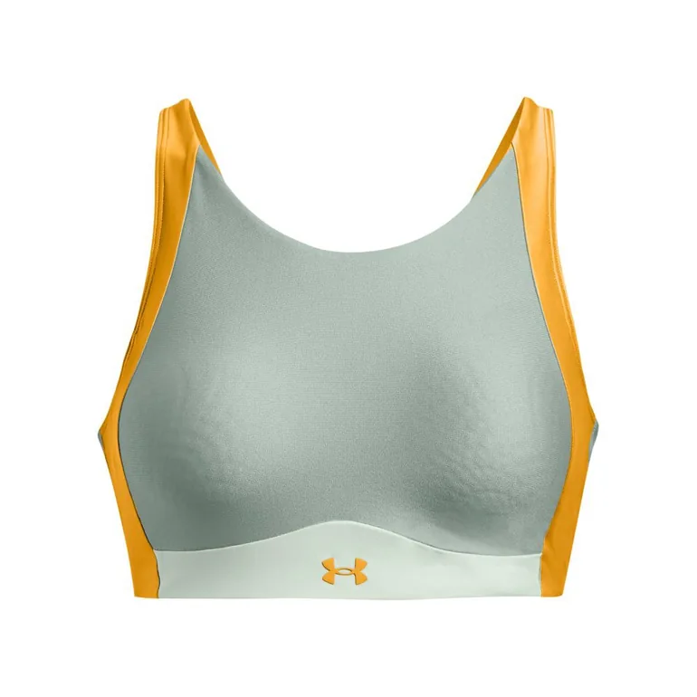 Women's Under Armour UA Infinity Mid High Neck Shine Bra in Grey
