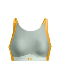 Women's Under Armour UA Infinity Mid High Neck Shine Bra in Grey