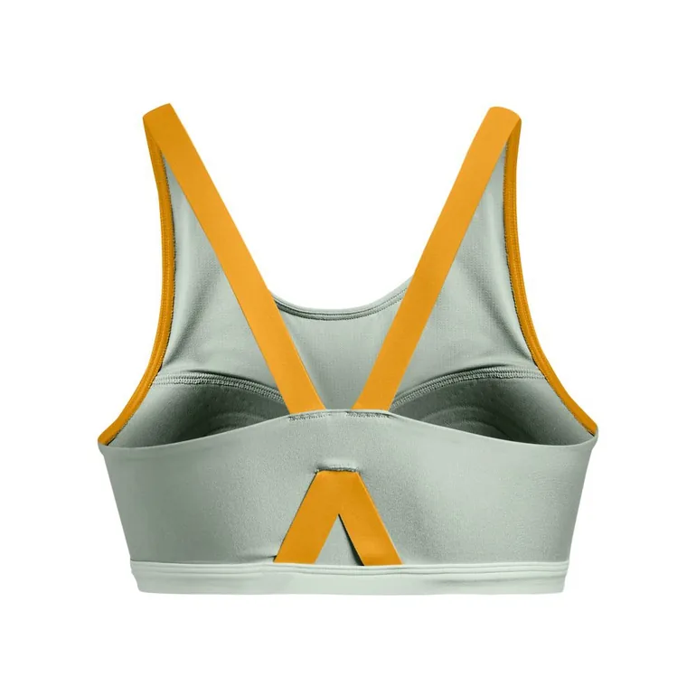 Women's Under Armour UA Infinity Mid High Neck Shine Bra in Grey - 1