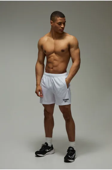 Training Dept Mesh 5inch Short - white