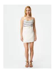 Melis Ağazat X Cotton - Belted Mini Dress with Straps - 3