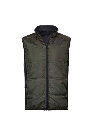 Tee Jays Mens Stretch Hybrid Body Warmer - Deep Green/Black