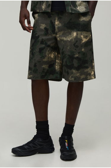 Parachute Fit Camo Twill Co-ord Short - khaki