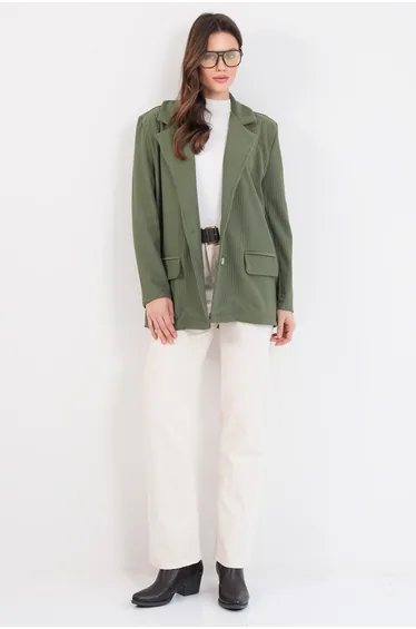 Women's Green Oversized Blazer Jacket