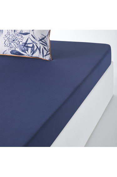 Mishima Plain Cotton Percale 200 Thread Count Fitted Sheet