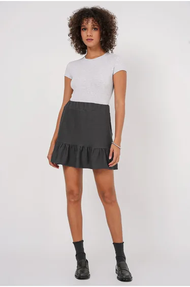 Knitted Mini Skirt - Anthracite