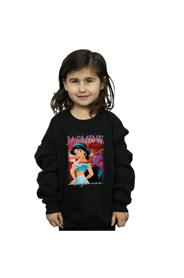 Aladdin Girls Jasmine Montage Sweatshirt - Black