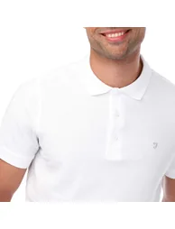 Men's Farah Cove Organic Modern Fit Polo Shirt in White - 2